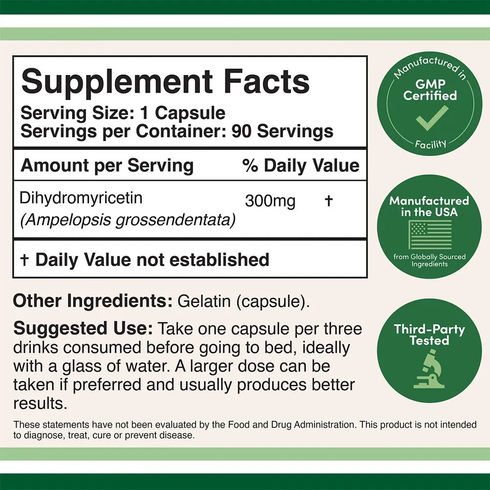 Double Wood Supplements Dihydromyricetin DHM (90 Capsules) - Imagen 2