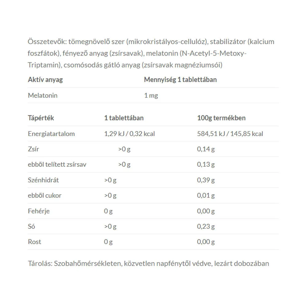 JutaVit Melatonin 1 mg (50 Tablets) - Imagen 2