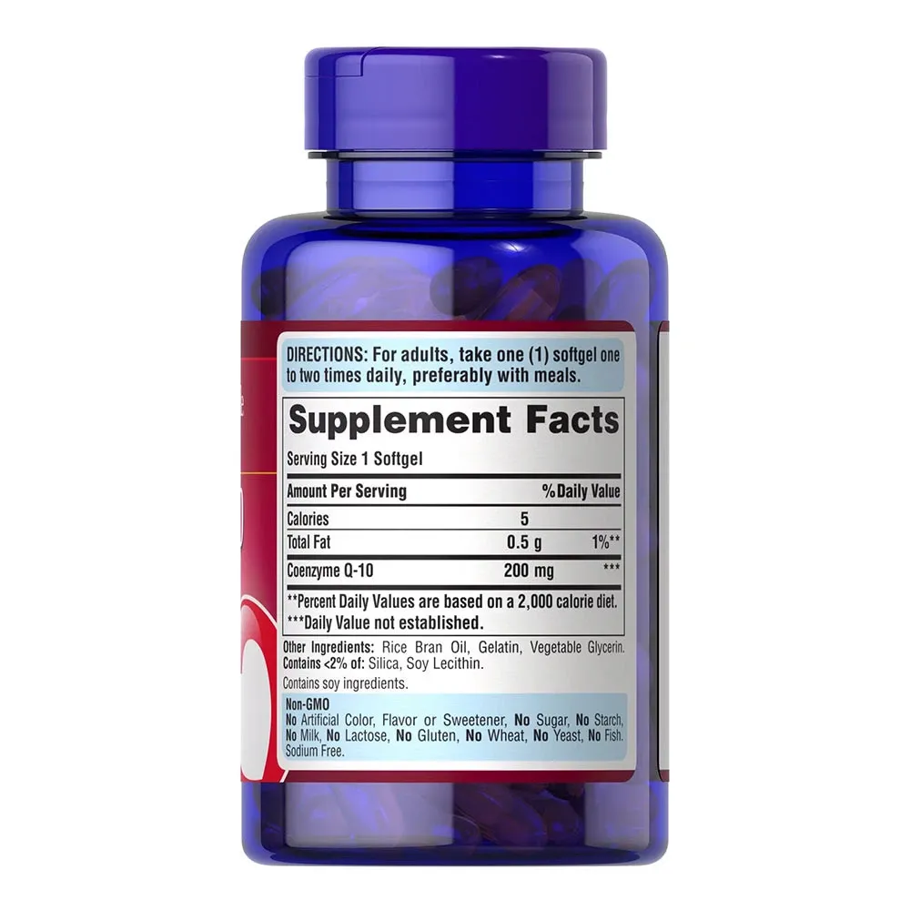 Puritans Pride CO Q-10 200 mg (120 Softgels) - Imagen 2