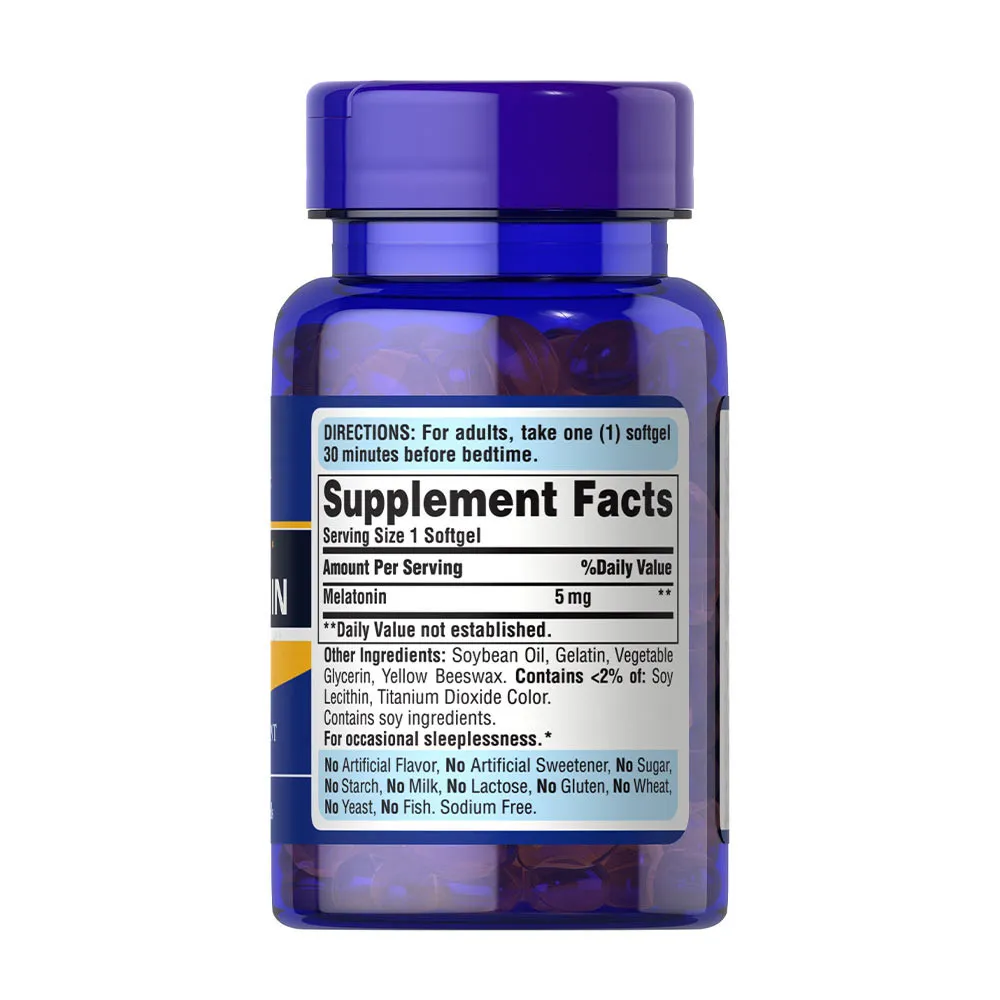 Puritan's Pride Sleep Aid Melatonin 5 mg (60 Softgels) - Imagen 4