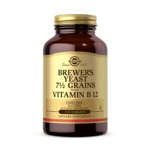 SOLGAR Levadura de cerveza 7 1/2 granos con vitamina B12 (250 comprimidos) - Nuvalia