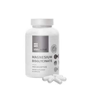 Bisglicinato de magnesio de uso médico de EE. UU. (60 cápsulas) - Nuvalia