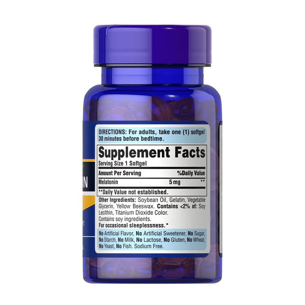 Puritan's Pride Sleep Aid Melatonin 5 mg (60 Softgels) - Imagen 2