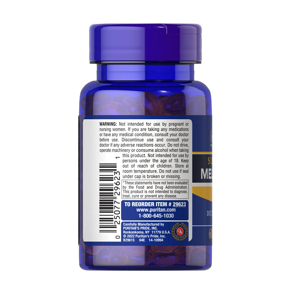 Puritan's Pride Sleep Aid Melatonin 5 mg (60 Softgels) - Imagen 3