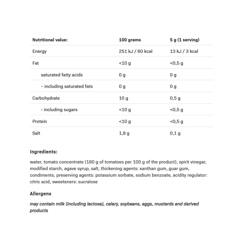 ALLNUTRITION Ketchup (460 g) - Imagen 2