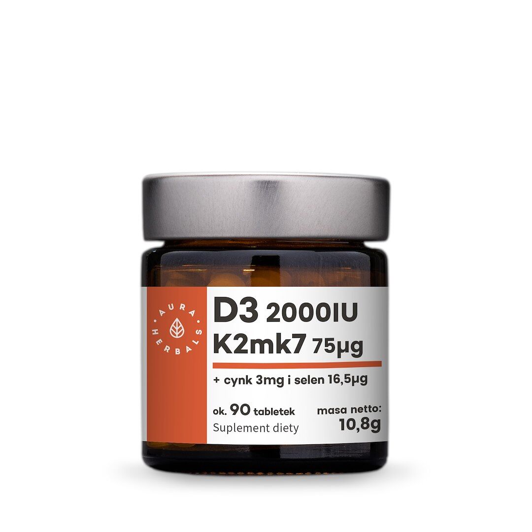 AURA HERBALS Vitamina D3 + K2 + Zinc + Selenio (90 comprimidos) - Viking Supplements