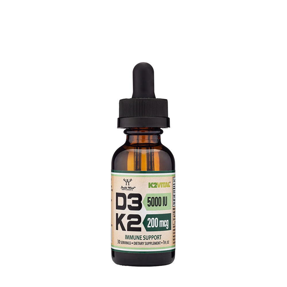 Double Wood Suplementos de vitamina D3 + K2 en líquido (30 ml) - Viking Supplements
