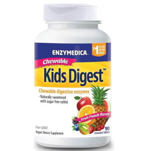 Enzymedica Kids Digest, sabor a ponche de frutas, 90 comprimidos masticables - Viking Supplements