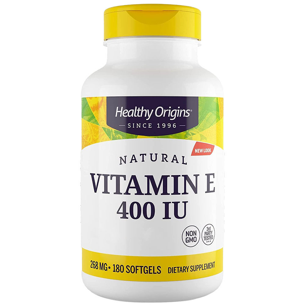 Healthy Origins Naturligt E-vitamin 400 IE 180 bløde kapsler