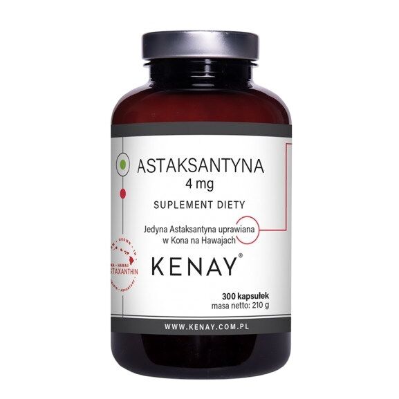 Kenay - Astaxanthin 4 mg, 300 kapsler