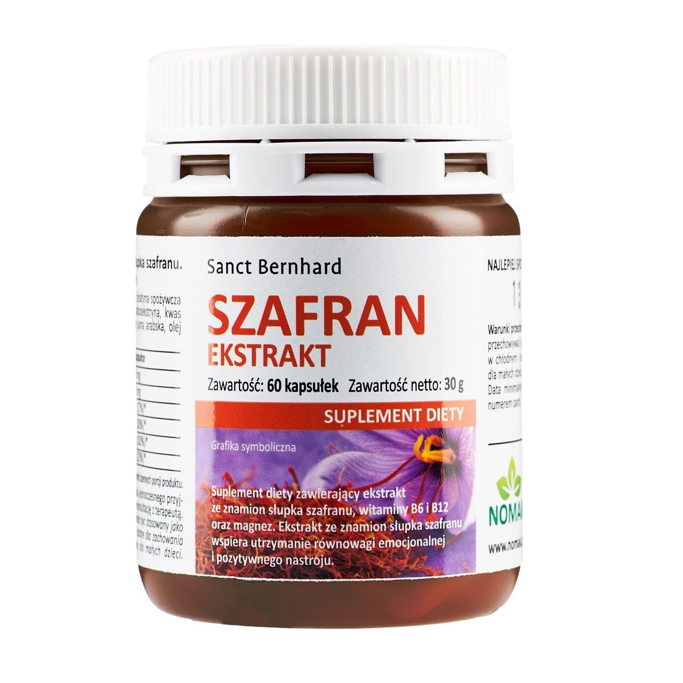 KRAUTERHAUS SANCT BERNHARD Cápsulas de azafrán para los nervios (60 cápsulas) - Viking Supplements