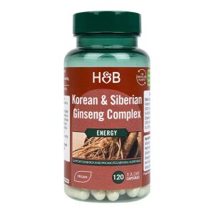 Complejo de ginseng coreano y siberiano - 120 cápsulas vegetales - Viking Supplements