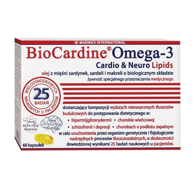 MARINEX BioCardine Omega-3 Cardio & Neuro Lipids (60 kapsler)