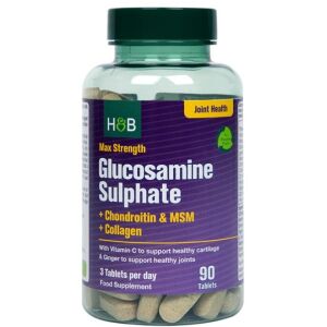 Sulfato de glucosamina de máxima potencia + condroitina y MSM + colágeno - 90 comprimidos - Viking Supplements