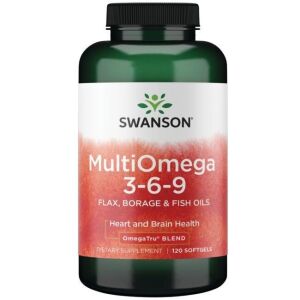 MultiOmega 3-6-9 - Aceites de lino, borraja y pescado - 120 cápsulas blandas - Viking Supplements