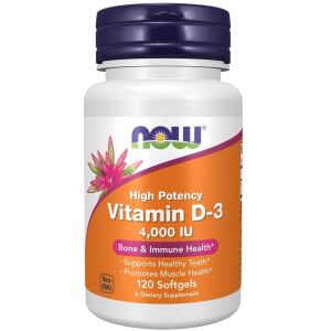 NOW FOODS Vitamina D3 4000 UI (120 cápsulas blandas) - Viking Supplements