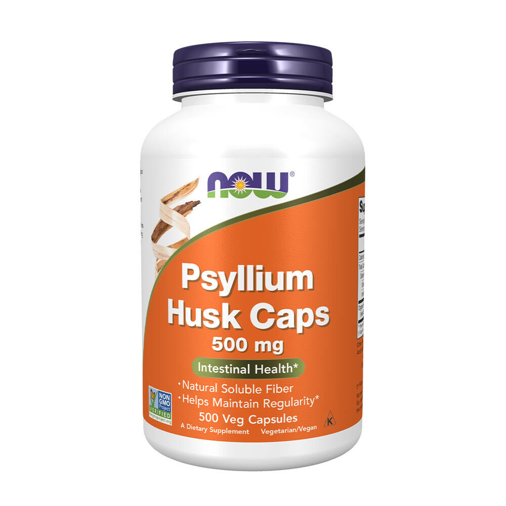 NOW Cáscara de psyllium 500 mg (500 cápsulas vegetales) - Viking Supplements