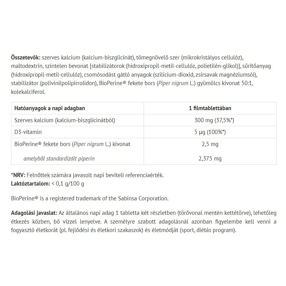 Natur Tanya Calcium Bisglycinate (60 Tablets) - Imagen 2