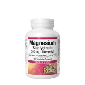 Natural Factors: Bisglicinato de magnesio puro, 200 mg (120 cápsulas) - Viking Supplements