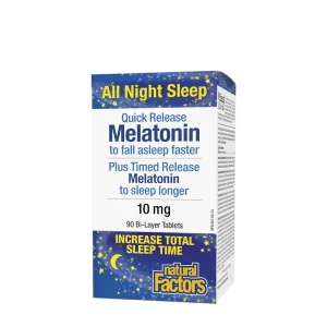 Natural Factors Melatonina de liberación rápida y liberación prolongada, 10 mg (90 comprimidos) - Viking Supplements