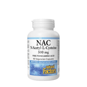 Natural Factors: Aminoácido N-acetil-L-cisteína, 500 mg (90 cápsulas) - Viking Supplements