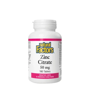 Natural Factors: Citrato de zinc 50 mg (180 comprimidos) - Viking Supplements