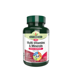 Natures Aid Multivitaminas y minerales (con hierro) (90 cápsulas blandas) - Viking Supplements