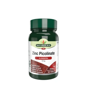 Natures Aid: picolinato de zinc 15 mg (30 comprimidos) - Viking Supplements