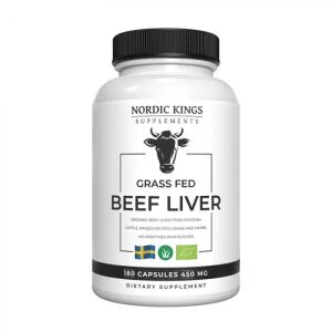 Hígado de ternera ecológico alimentada con pasto Nordic Kings 100% – 180 cápsulas - Viking Supplements