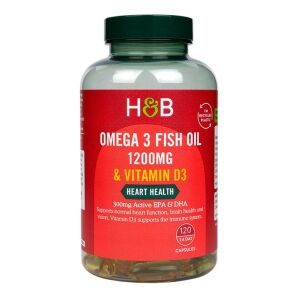 Aceite de pescado con omega 3 (1200 mg) y vitamina D3 - 120 cápsulas - Viking Supplements