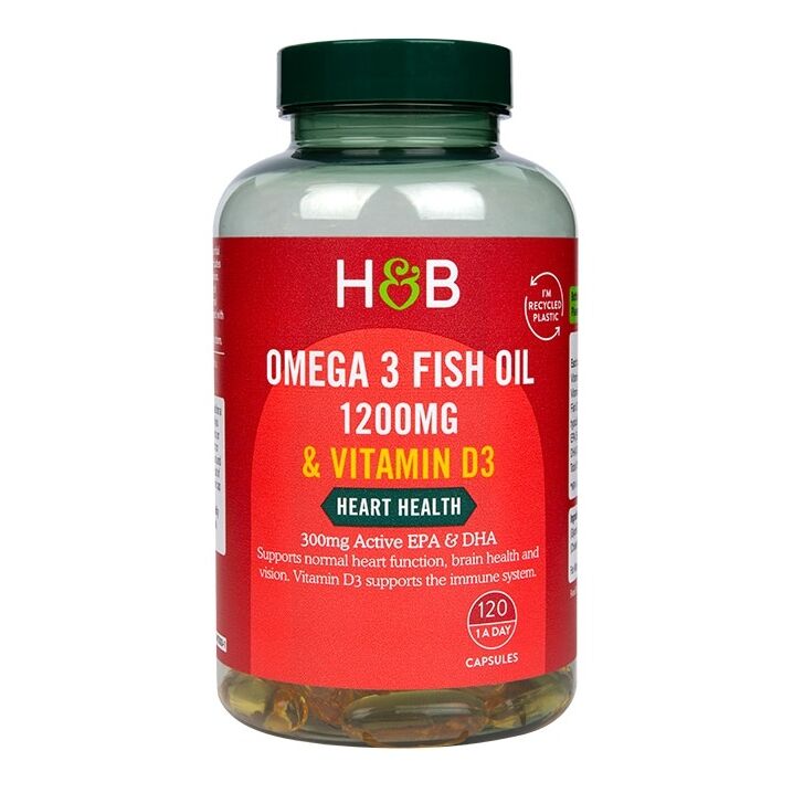 Aceite de pescado con omega 3 (1200 mg) y vitamina D3 - 120 cápsulas - Viking Supplements