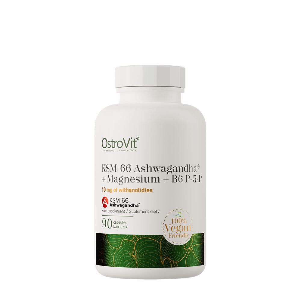 Ostrovit KSM-66 Ashwagandha® + Magnesio + B6 P-5-P (90 cápsulas vegetales) - Viking Supplements