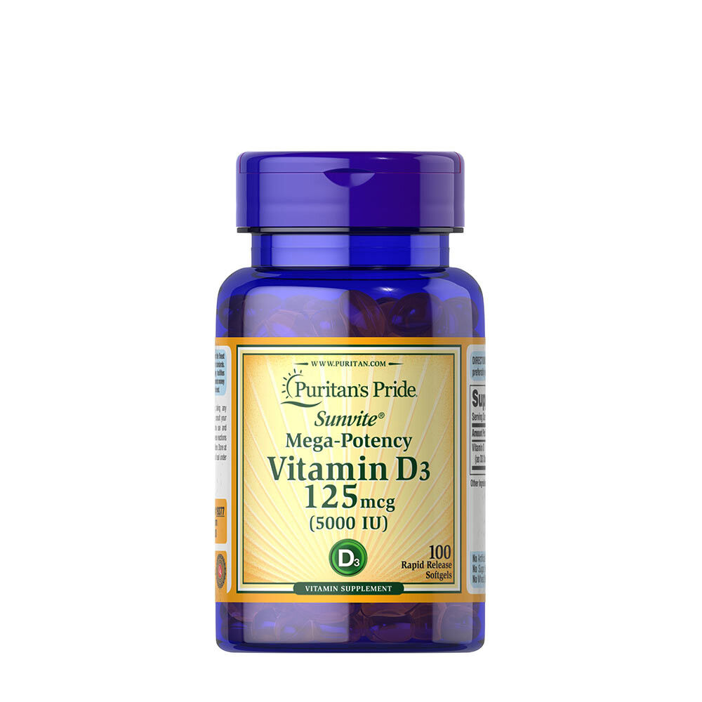 Puritan's Pride Vitamina D3 5000 UI (100 cápsulas blandas) - Viking Supplements