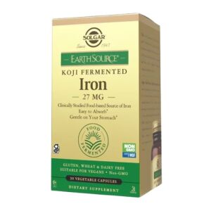 SOLGAR Earth Source® Hierro fermentado con koji 27 mg (30 cápsulas) - Viking Supplements