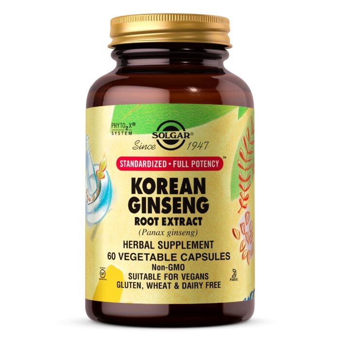 SOLGAR Extracto de raíz de ginseng coreano SFP (60 cápsulas) - Viking Supplements