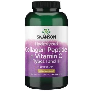 SWANSON Colágeno hidrolizado I y III + C, 250 comprimidos - Viking Supplements