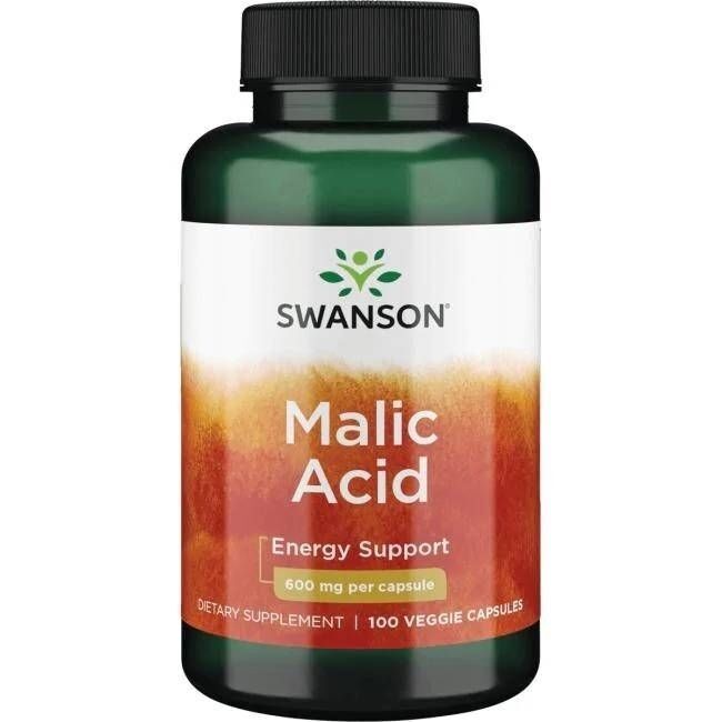 SWANSON Ácido málico 600 mg, 100 cápsulas - Viking Supplements