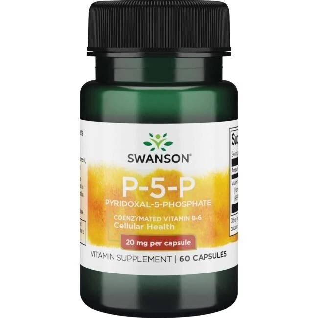 SWANSON Vitamina B-6 20 mg, 60 cápsulas - Viking Supplements