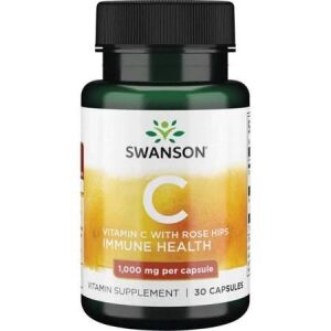 SWANSON Vitamina C 1000 + rosa mosqueta, 30 cápsulas - Viking Supplements