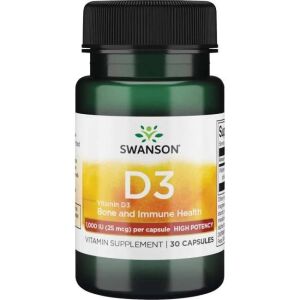 SWANSON Vitamina D-3 1000 UI, 30 cápsulas - Viking Supplements