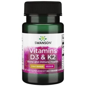 SWANSON Vitamina D3 2000 UI + K2 75 mcg, 60 cápsulas vegetales - Viking Supplements