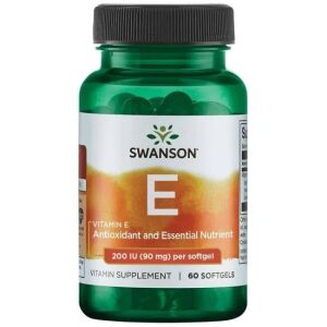 SWANSON Vitamina E 200 UI, 60 cápsulas - Viking Supplements
