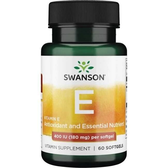 SWANSON Vitamina E 400 UI, 60 cápsulas - Viking Supplements
