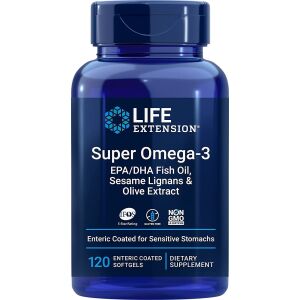 Super Omega-3 EPA/DHA con lignanos de sésamo y extracto de aceituna - 120 cápsulas blandas con recubrimiento entérico - Viking Supplements