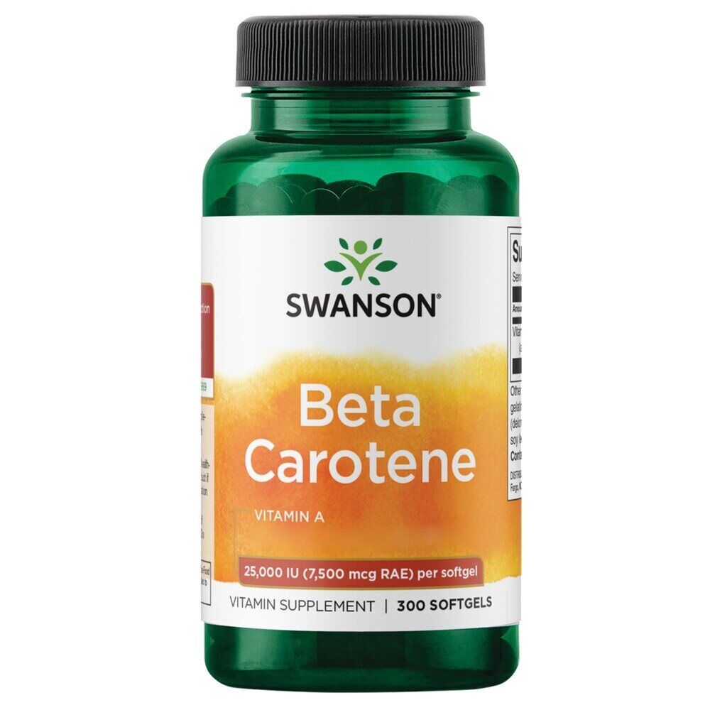 Swanson Betakaroten 25 000 IU (7 500 mcg) 300 bløde kapsler