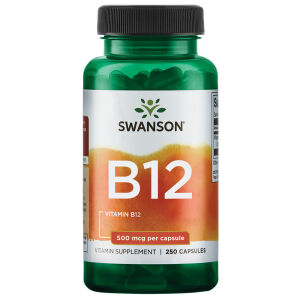 Swanson Vitamina B12 500 mcg, 250 cápsulas - Viking Supplements