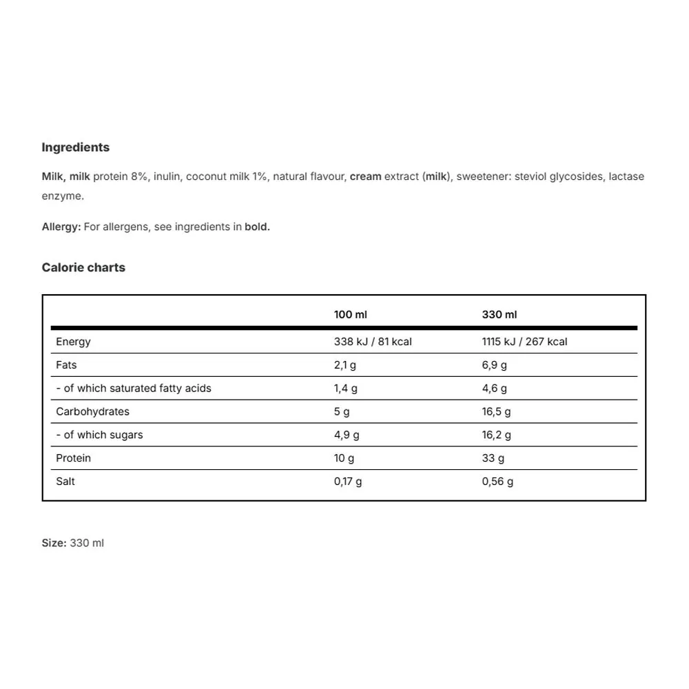 Vilgain Protein Milkshake Coconut Cream (330 ml) - Imagen 2