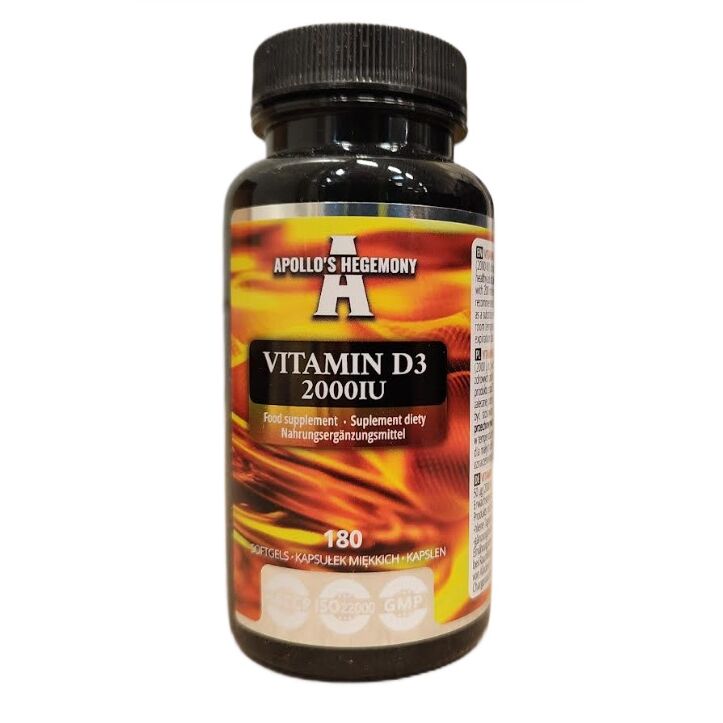 Vitamina D3 2000 UI - 180 cápsulas blandas - Viking Supplements