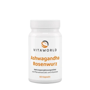 Vitaworld Complejo de ashwagandha y raíz de rosa (60 cápsulas) - Viking Supplements