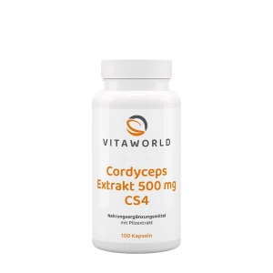 Vitaworld: extracto de cordyceps 500 mg CS4 (100 cápsulas) - Viking Supplements